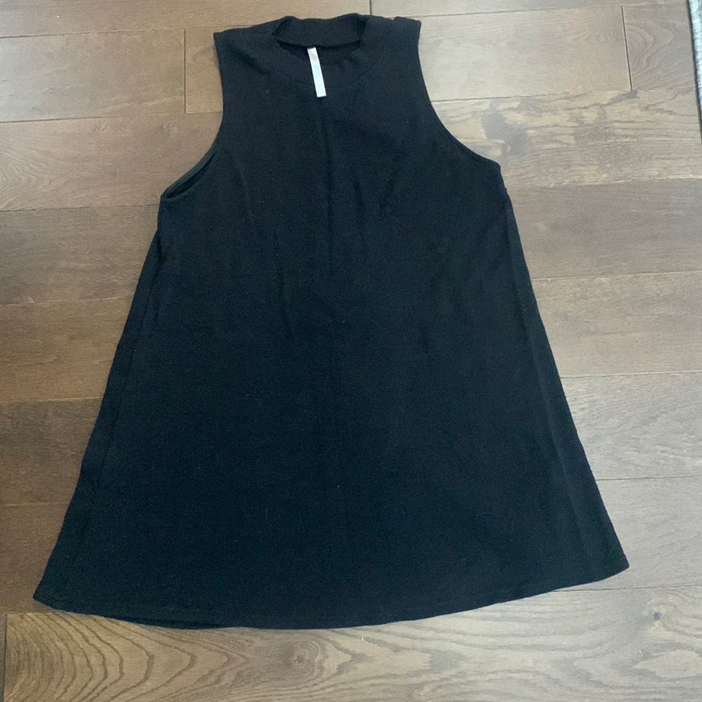 High neck black dress
